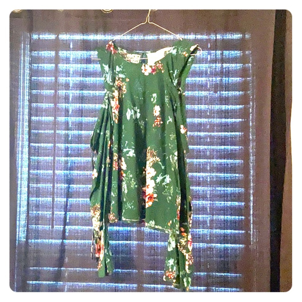 H&M off the shoulder floral long sleeve shirt